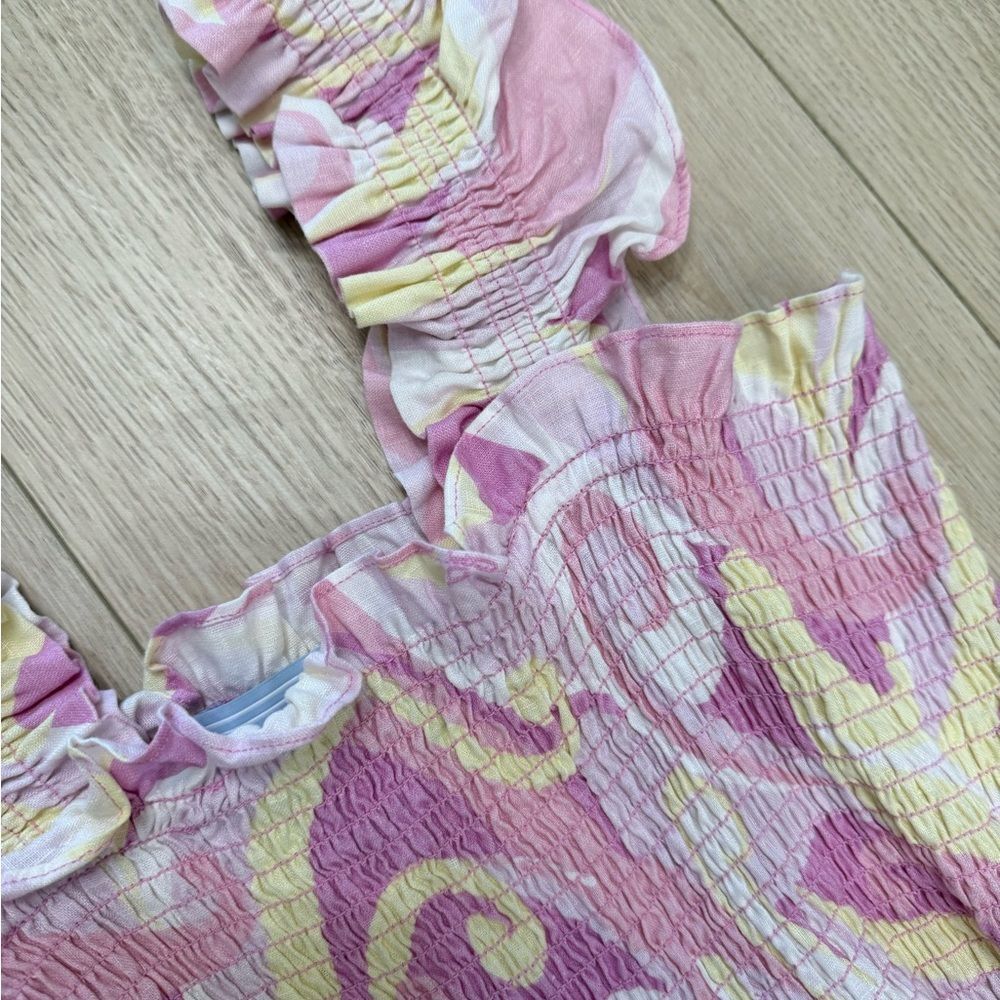 Hill House Pink and Yellow Midi Dress - Picture 5 of 7